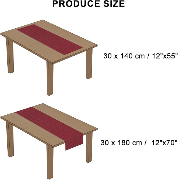 Table Runner 55 Inches Long, Vinyl Woven Heatproof Table Runners | Washable - Image 9