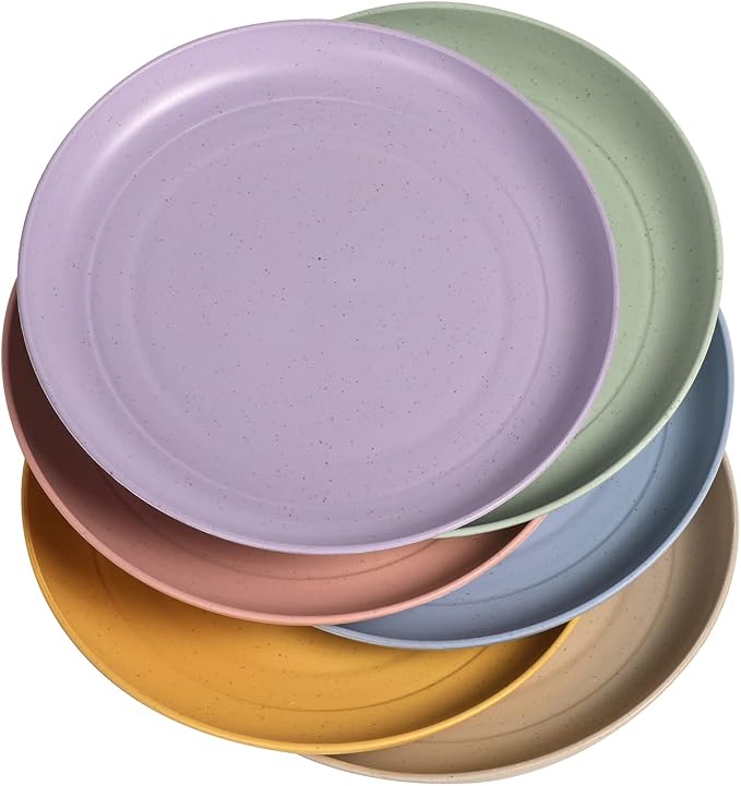 CAMBUY Wheat Straw Plates 6 Pack 5.9 Inch Small Appetizer Plate Set | - Image 2