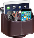 PU Leather Remote Control Holder, 360 Degree Spinning Desk TV Remote Caddy by Arniche