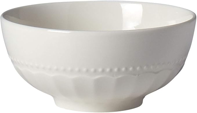 Tabletops Gallery Embossed Bone White Porcelain Round Dinnerware Collection- - Image 9