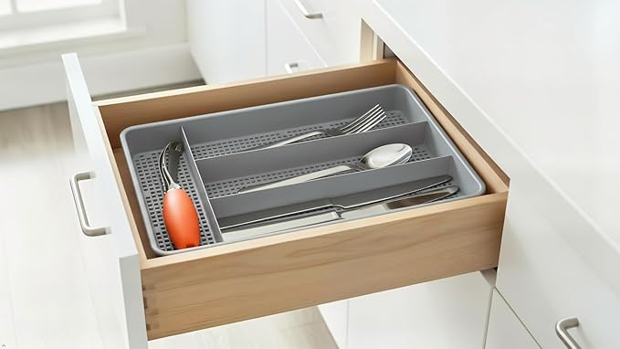 Dial Industries Small Utensil Silverware Kitchen Drawer Organizer, spoons and - Image 6