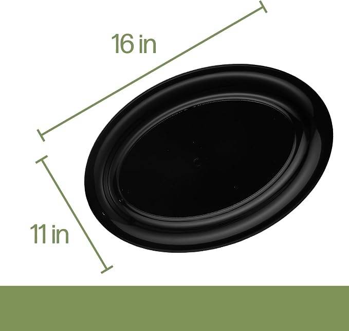 PLASTICPRO Plastic Oval Serving Trays 11 X 16 Oval Serving Platters Disposable - Image 6