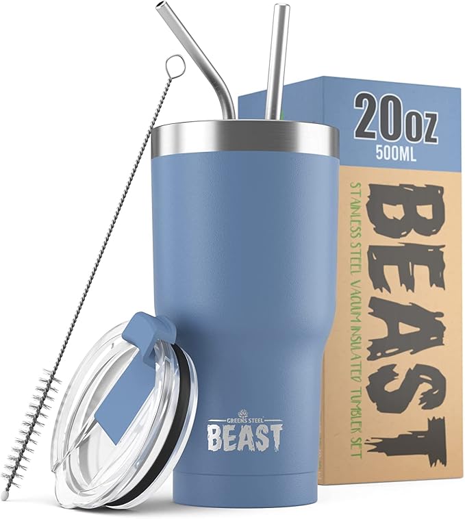 Beast 20 oz Tumbler Stainless Steel Vacuum Insulated Coffee Ice Cup Double Wall by GreensSteel