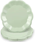NatNarr 30 Pcs Sage Green Paper Plates, 9 Inch Scalloped Paper Plates | Green by NatNarr