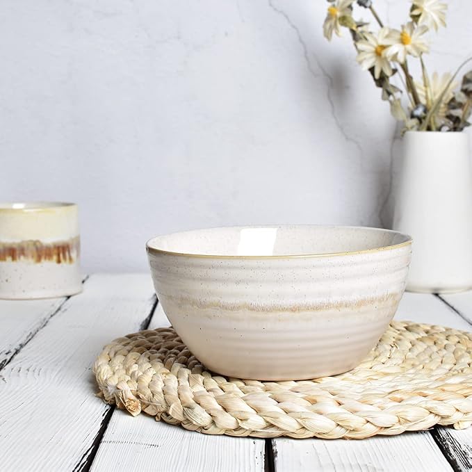 Ceramic Cereal Bowl Set of 4, 26 Oz, Soup Bowl - Image 4