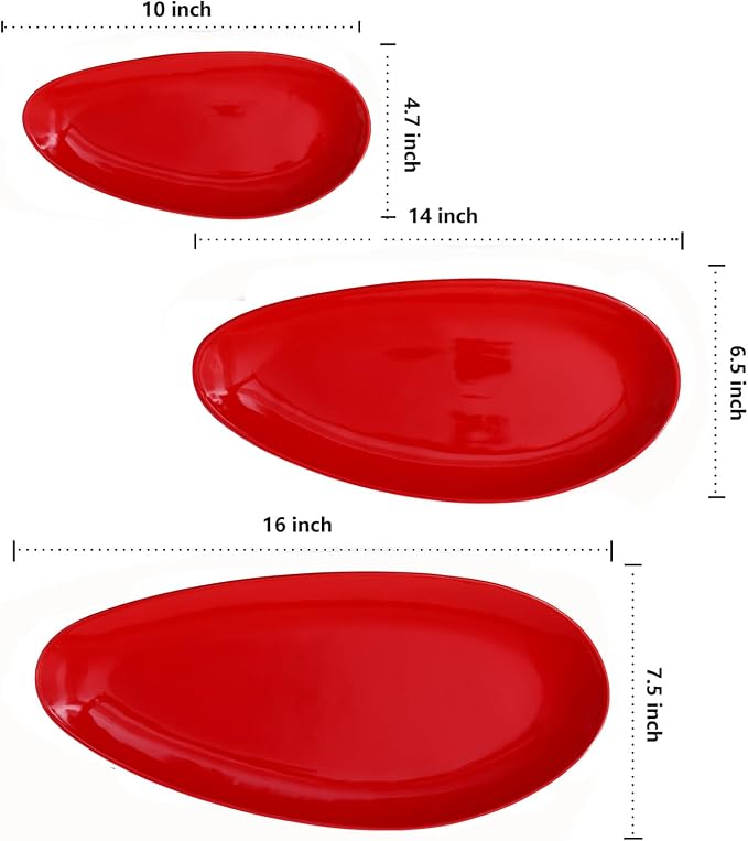 vicrays Large Oval Serving Platters, Stackable Serving Trays Serving Plates - Image 3