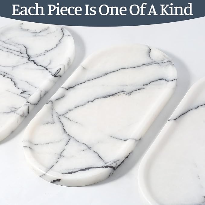 Natural Marble Tray, Catchall for Perfume, Jewelry Dish Milas Lilac - Image 4