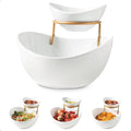 YHOSSEUN Chip and Dip Serving Set 2 Tiered Chip Dip Bowls by YHOSSEUN