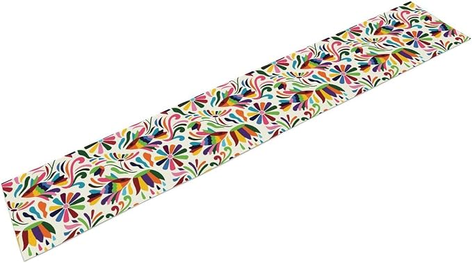 YCness Mexican Floral Themed Table Runer, Linen Colorful Mexican National - Image 9