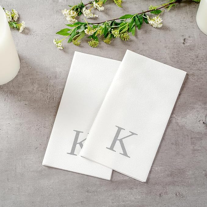 Luxenap 15.8 X 7.9 Inch Linen-Feel Guest Towels, 50 Lettered Hand Towels - Image 6