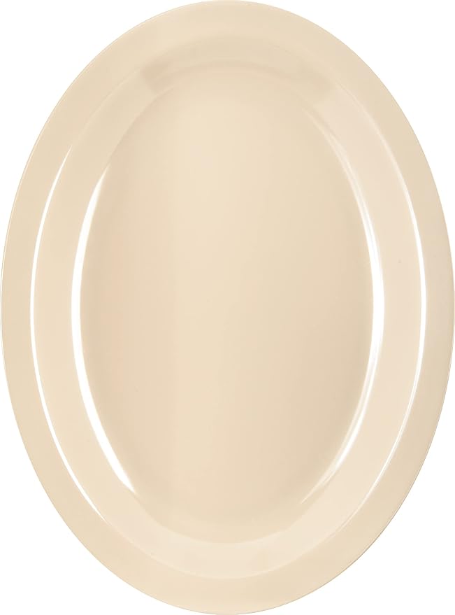 Carlisle FoodService Products Kingline Oval Platter, Heavy Duty Melamine Dish - Image 2