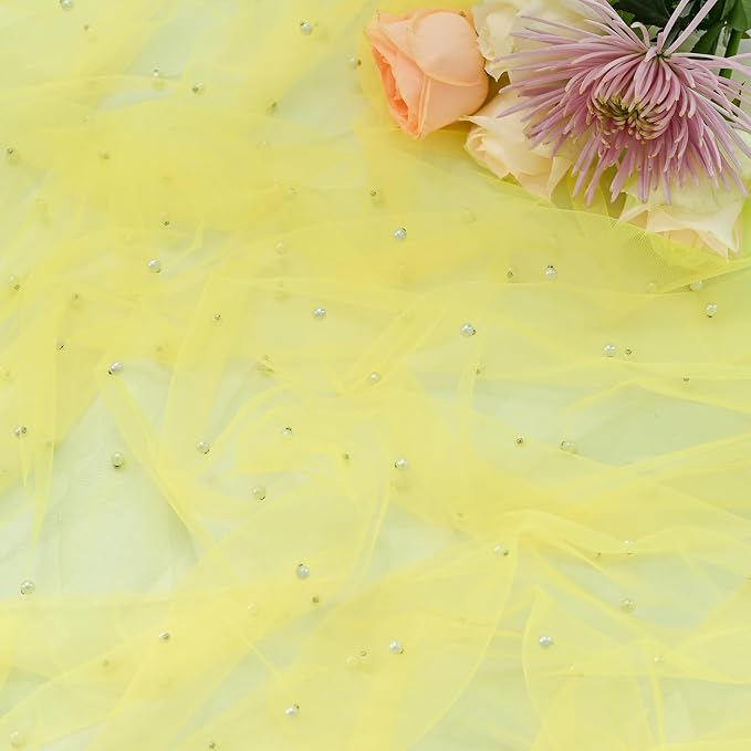Artoid Mode Pearl Yellow Gauze Table Runner 59x120 Inch, Seasonal Sheer Kitchen - Image 4