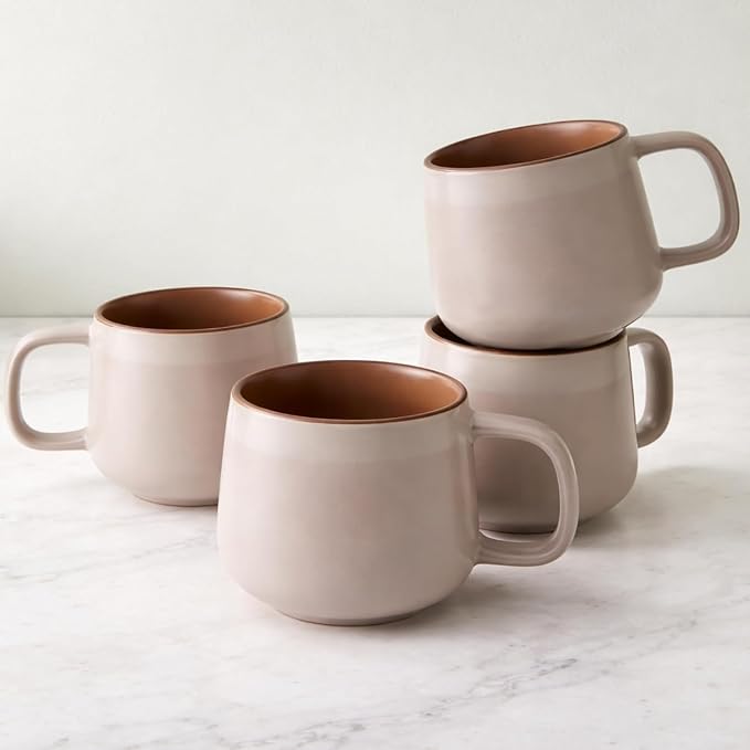 Ava Nord Small Stoneware Ceramic Coffee Mugs Set of 4-6 oz by AvaNord