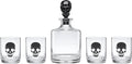 Oneida Barware, 5-Piece Skeleton Whiskey Set, 4 Drinking Glasses & 1 Decanter by Oneida