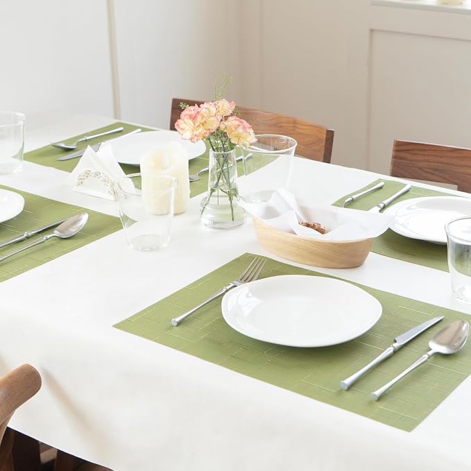 Placemats Set of 8 Vinyl/Plastic Woven Place Mats - Image 6
