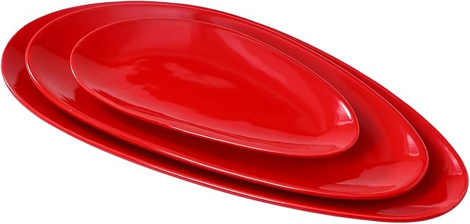 vicrays Large Oval Serving Platters, Stackable Serving Trays Serving Plates by VicraysCeramic