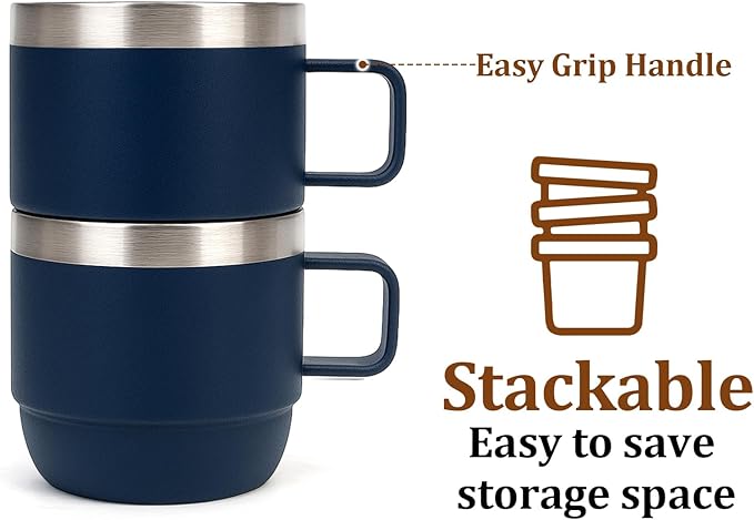 Zenbo 6 oz Espresso Mug with Handle, Ceramic-Lined 18/8 Stainless Steel | - Image 4