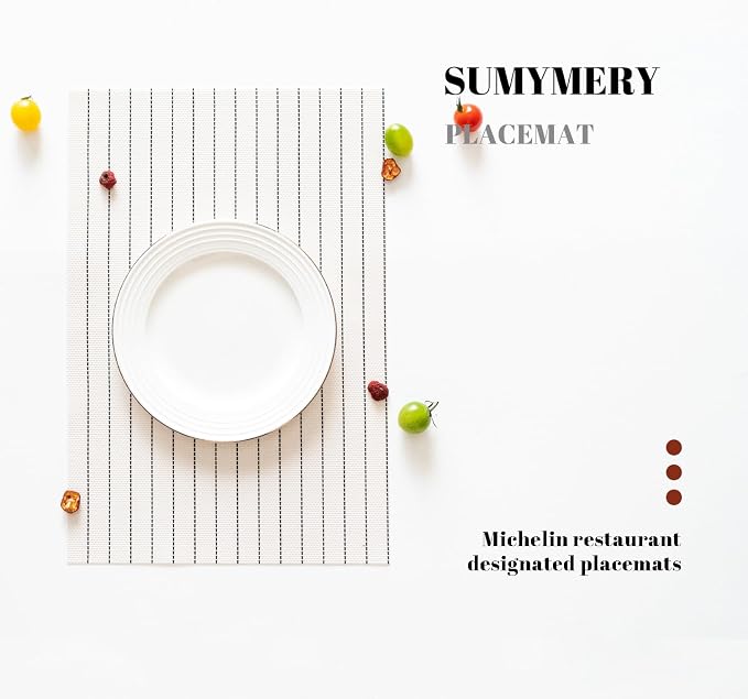 Placemats Set of 12 Vinyl/Plastic Woven Place Mats - Image 5
