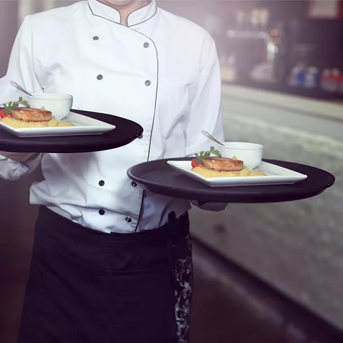 TOPZEA 3 Pack Large Restaurant Serving Tray, 16 Inch Plastic Round Server Tray - Image 4
