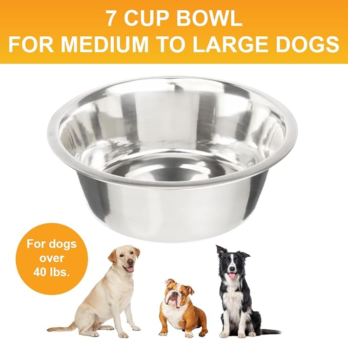 Neater Pet Brands 7 Cup Stainless Steel Dog Bowls, 1 Single Neater Feeder - Image 2