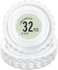 32 Pcs White Paper Plates 9 Inch Scalloped Dessert Plates by Polinook-TheAnswerToEveryClutteredSpace