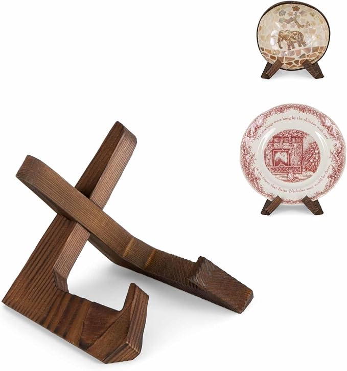 ANBOXIT Bowl Stands for Display, 3.5 Inch Plate Holder, Wooden Easel | Frame by ANBOXIT