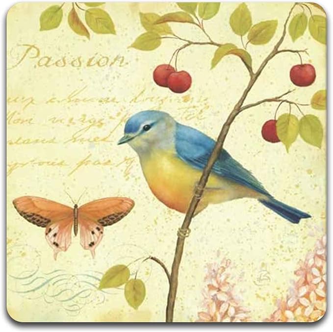 Bird and Butterfly Square Coaster Set - Image 3