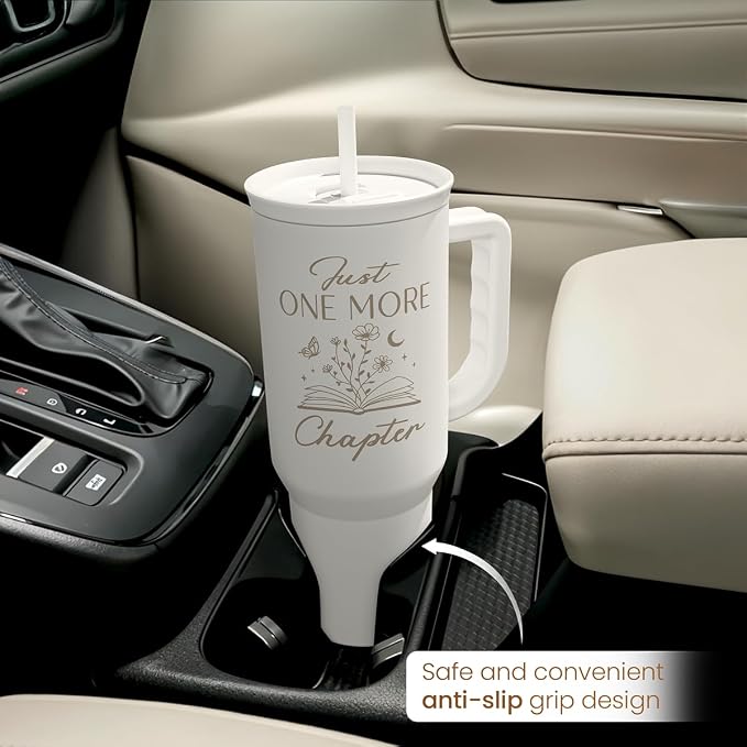SANDJEST Book Lover Gifts for Women, Just One More Chapter Tumbler - Image 7