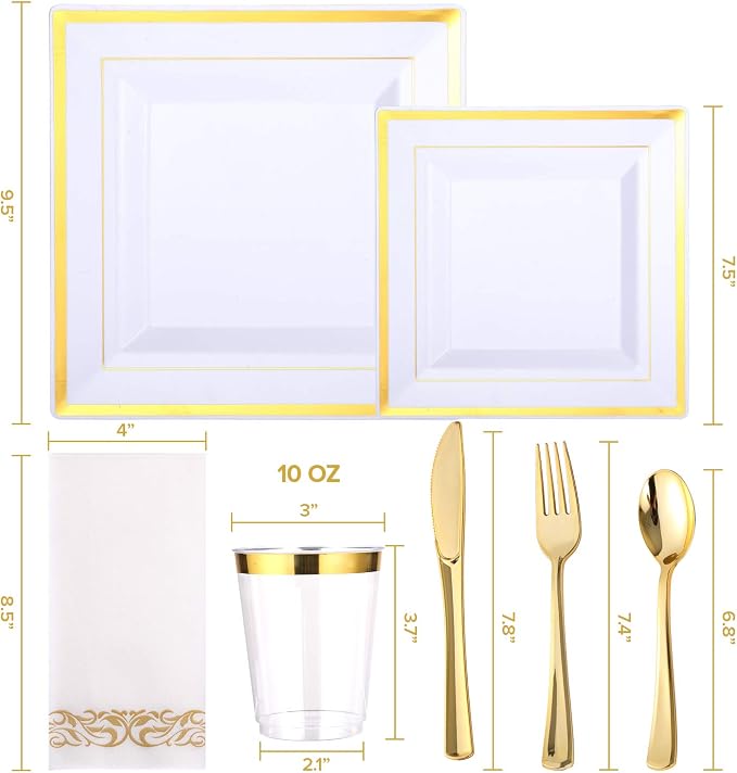 FOCUSLINE 350 Ct Disposable Dinnerware Set - Image 2