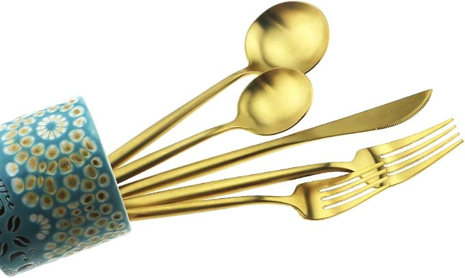 20-Piece 18/10 Stainless Steel Flatware Silverware, Luxury Dinnerware Set - Image 2