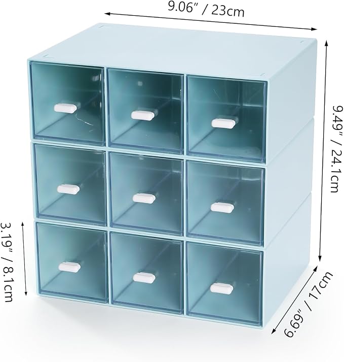 Desktop Organizer With 9 Drawers, Pencil Box, Stationary Organizer | 3 Tiers - Image 8