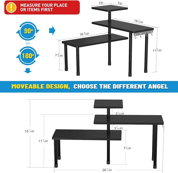 JayRex 3-Tier Bathroom Countertop Corner Shelf Organizer, skincare and - Image 2