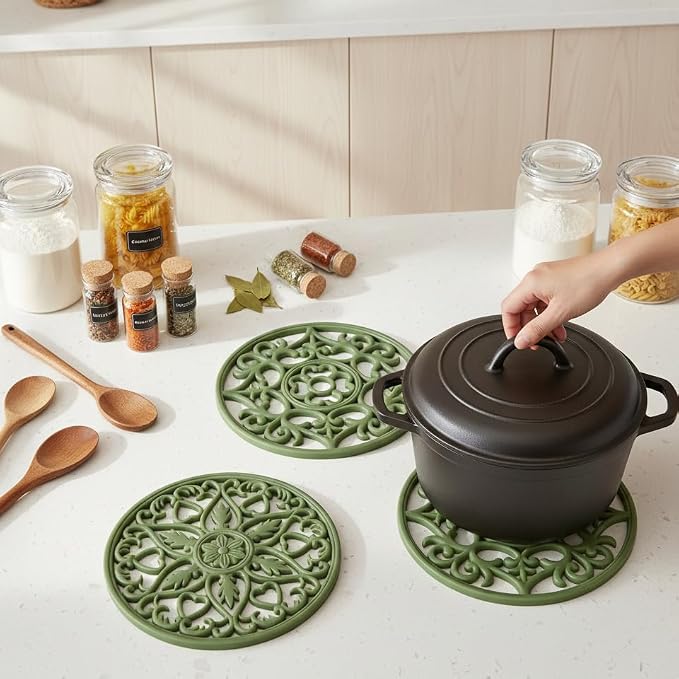 ME.FAN Trivets for Dishes/Pots/Pans, Flexible/Durable/Non Slip Hot Pads to - Image 3