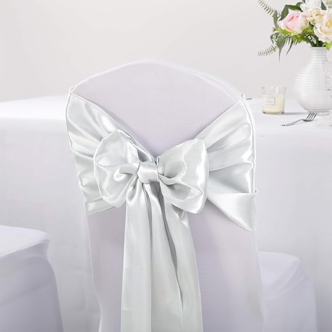 5-Pack Satin Table Runner Silver 12 x 108 inches Long, Table Runners - Image 7