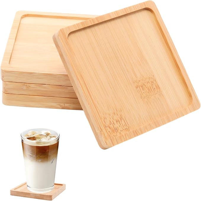 Square Bamboo Tray, DIY Mosaic & Resin Craft Base, Jewelry Display, Serving by Unknown