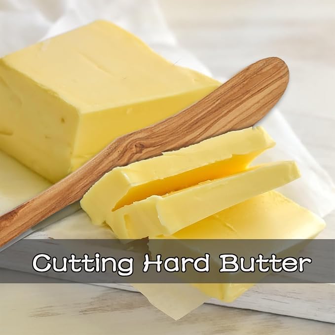 Olive Wood Butter Spreader, 6.8 Inch Handmade Butter Knife Set of 2 | Olive - Image 6