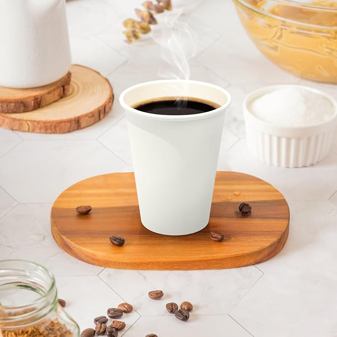 Dealusy 200 Count 12 oz Coffee Cups, Leak-Free Food Safe Paper Cups 12 oz - Image 4