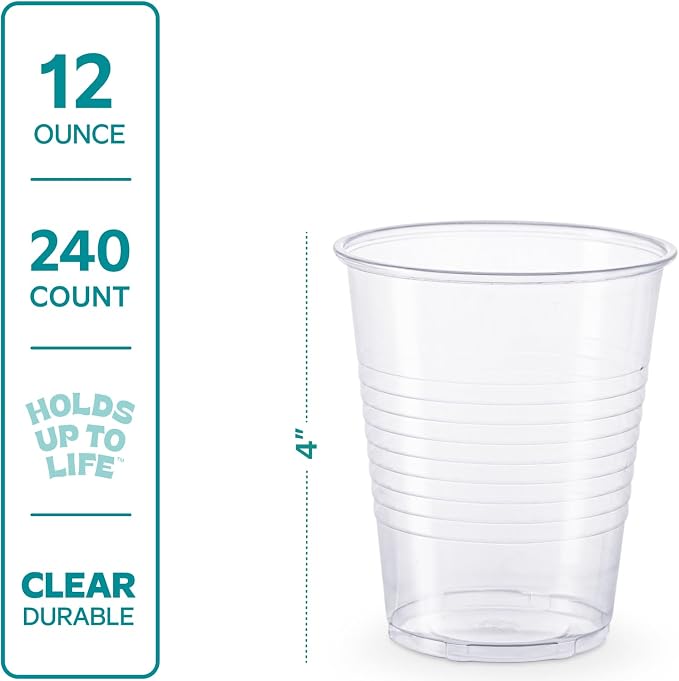 GUSTO Clear Plastic Cups Disposable Cold Drinking Cups - Image 2