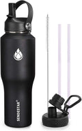 SENDESTAR Water Bottle 32oz, 2 Lids, Wide Mouth Stainless Steel Vacuum by Sendestar