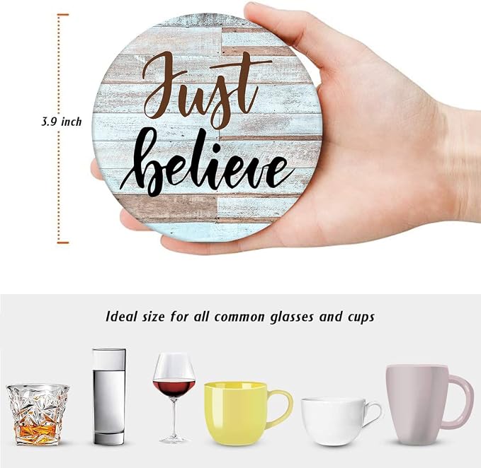 Coasters for Drinks, Ceramic Stone, Colorful Wooden | Just Smile Inspiration - Image 4