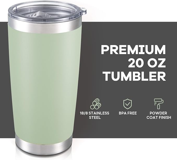 20 oz Tumbler with Lid Stainless Steel Insulated Tumblers Cups Travel Mug | - Image 2