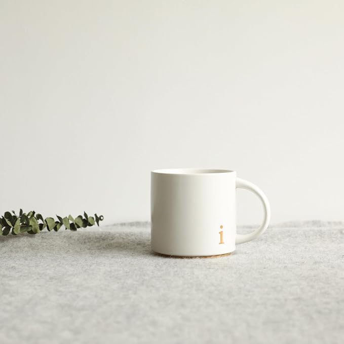 COLLECTIVE HOME Ceramic Coffee Mug, 15 oz Monogram Cup - Image 2