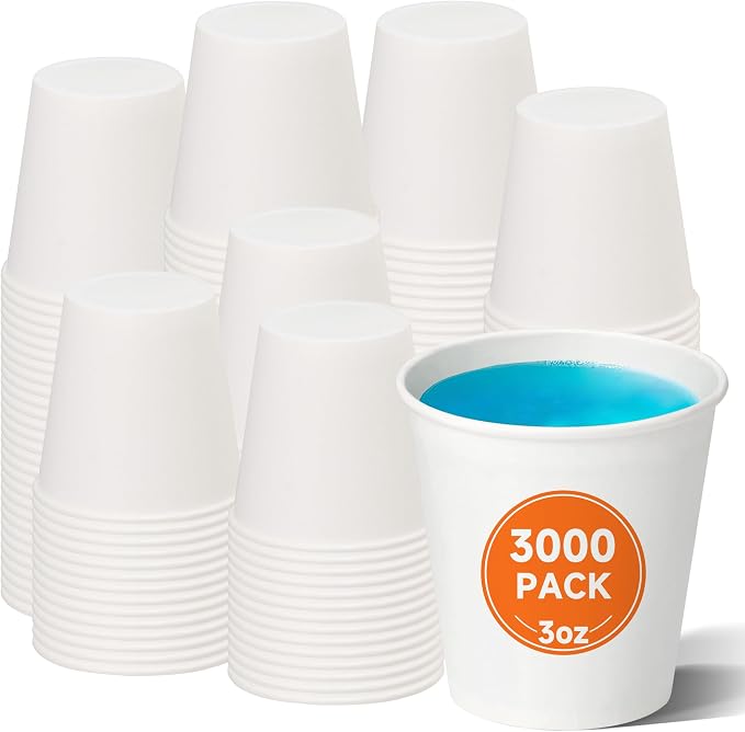 METAPRINT 3000 Count 3 oz Small Paper Cups, Bathroom Paper Cups, Mouthwash Cups by METAPRINT