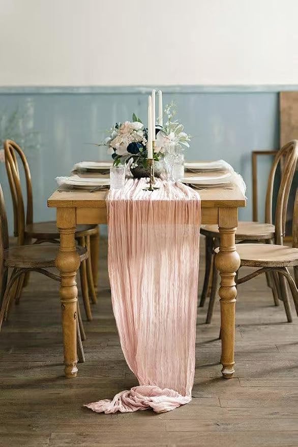 20Pack Light Pink Cheesecloth Table Runner 20x120inch Gauze Table Runners | - Image 8