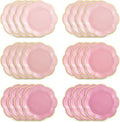 60 Pcs Pink Paper Plates 7 Inch Gradient Pink Dessert Plates by NatNarr