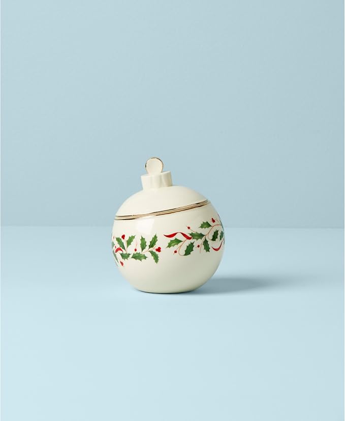 Lenox Holiday Christmas Ornament Candy Jar | porcelain, dishwasher safe | 5.75 - Image 3