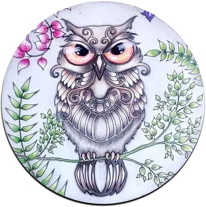 Watercolor Owl Round Coaster Set - Image 2