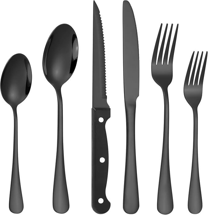 Lazycorner 53 Piece Black Silverware Set - Image 3