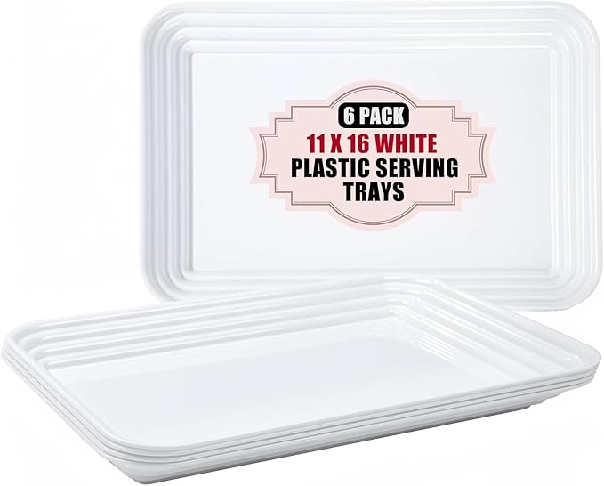 SUT 16" x 11" White Serving Trays, Food Serving Trays by SeeYouTomorrow