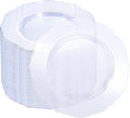 60pcs Clear Plastic Dessert Plates Disposable -7.5inch Small Disposable Clear by WDF